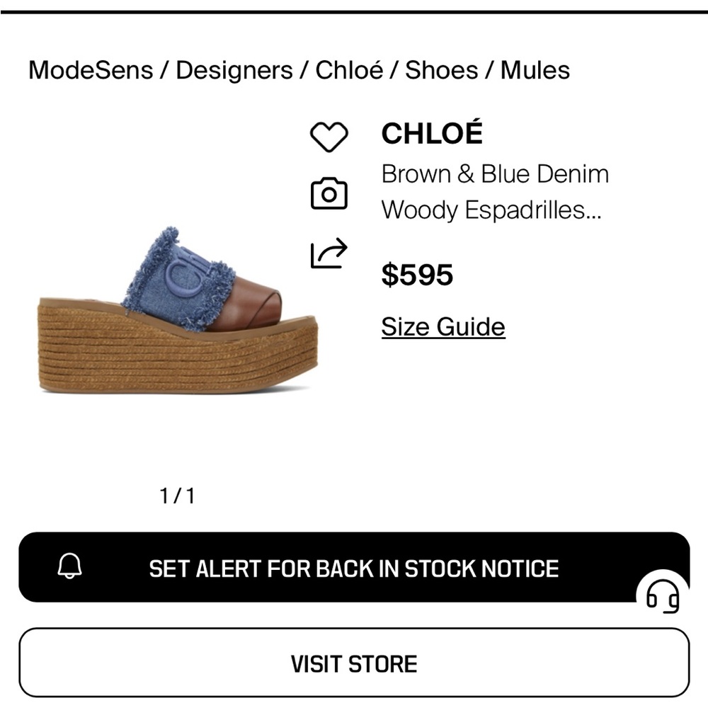 Chloe Brown and Blue Espadrilles